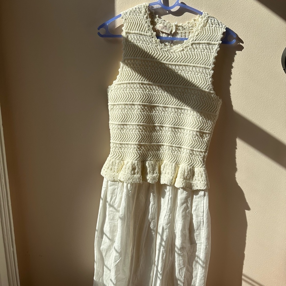 Banjanan Heather Crochet Dress in white, NWT, size XS